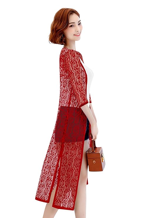 Women Full Sleeve Maroon Shrug